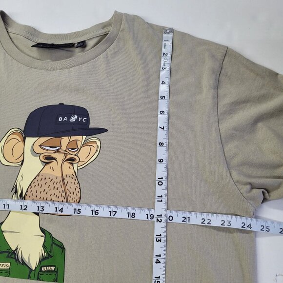 BAYC x‎ No Boundaries Tshirt Mens M(38-40) Oversized Tan Bored Ape Yacht Club - Picture 7 of 9